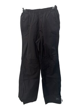 REI Co-op branded black nylon rain pants with an elastic waist Kids L (14-16)